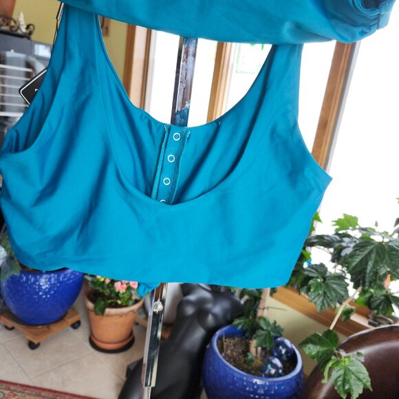 25247  Brand New Beautiful Teal ZAFUL 2-Piece Swim Suit Size 2X - Picture 8 of 14